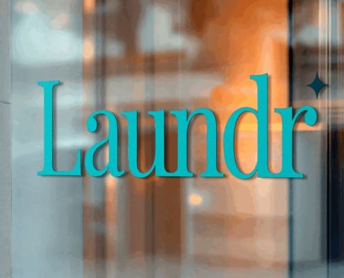The new logo and branding suite for Laundr, designed by Here Molly Girl