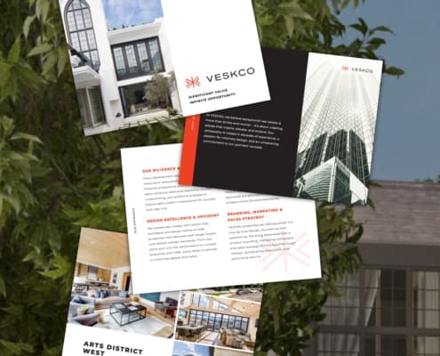 A beautifully designed pitch deck for VESKO real estate investment, created by Here Molly Girl