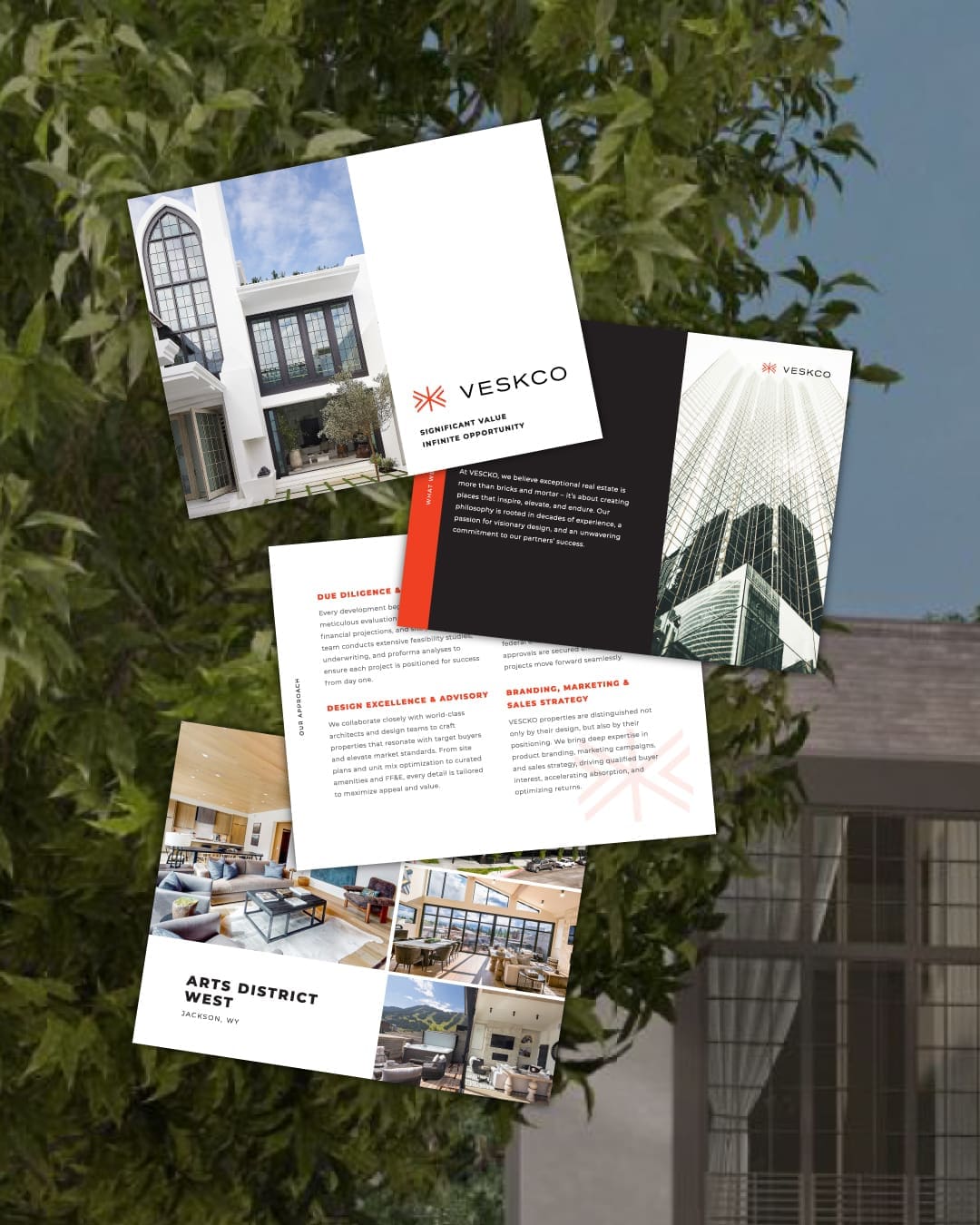 A beautifully designed pitch deck for VESKO real estate investment, created by Here Molly Girl